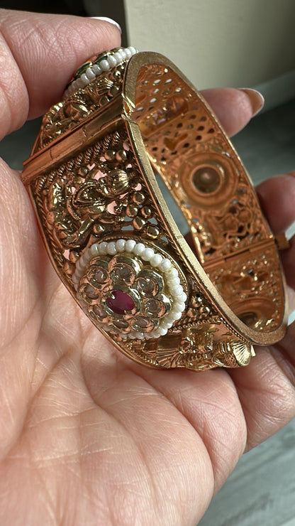Temple Traditional Treasure bangle set of 2 openable Deepika's Adornments