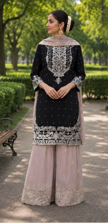 Luxury Black Sharara Set Maha Collection
