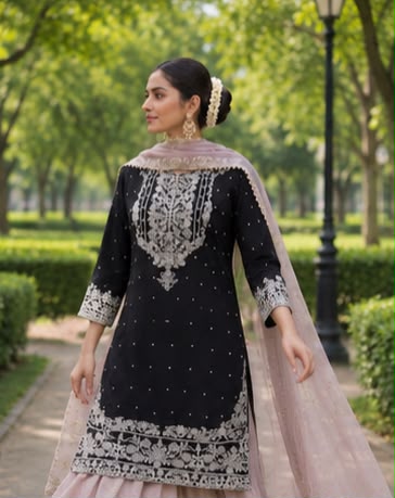 Luxury Black Sharara Set Maha Collection