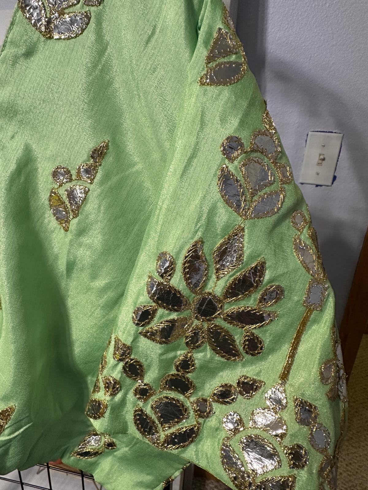 Large Size Party Wear Blouse - Light Mint Green (Mix Cotton) 