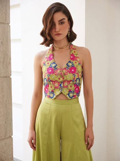 Waistcoat and Plazzoo Rutva Fashions