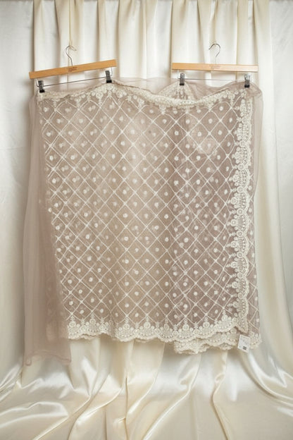 Mauve Net Saree with Heavy Pearl & Sequin Embroidery | Bridal Party Wear Saree Set with Blouse Ajmera