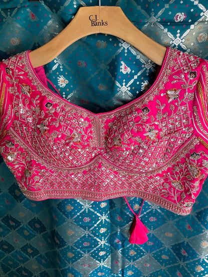 Saree with fully stiched blouse Ajmera