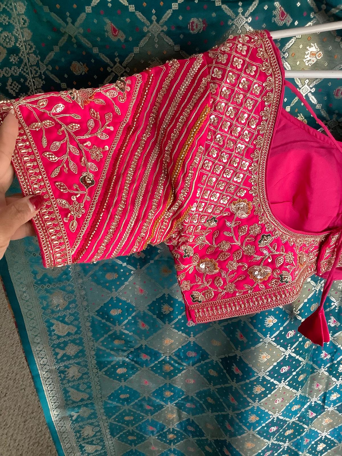 Saree with fully stiched blouse Ajmera