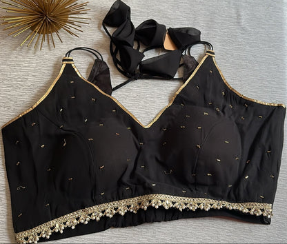 Luxury Black Georgette Lengha Set Deepika's Adornments