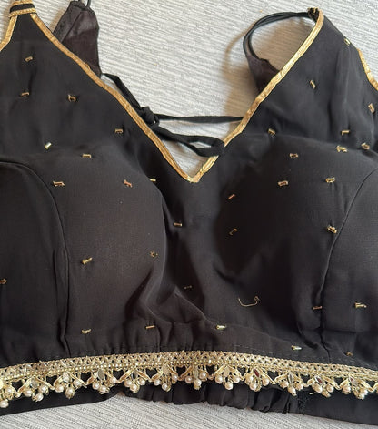 Luxury Black Georgette Lengha Set Deepika's Adornments