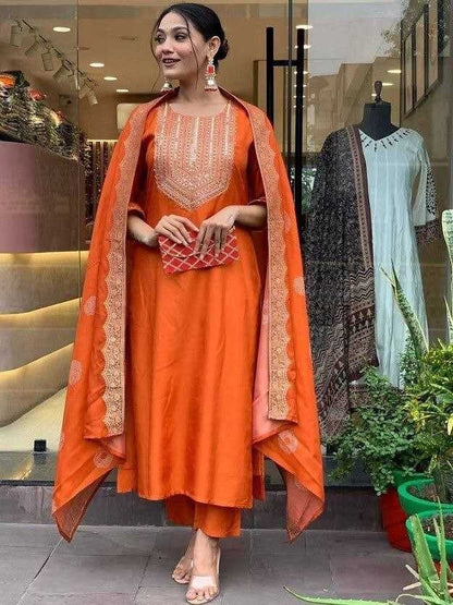 Viscose Chanderi Suit Kurti Festive Collections