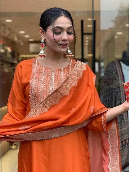 Viscose Chanderi Suit Kurti Festive Collections