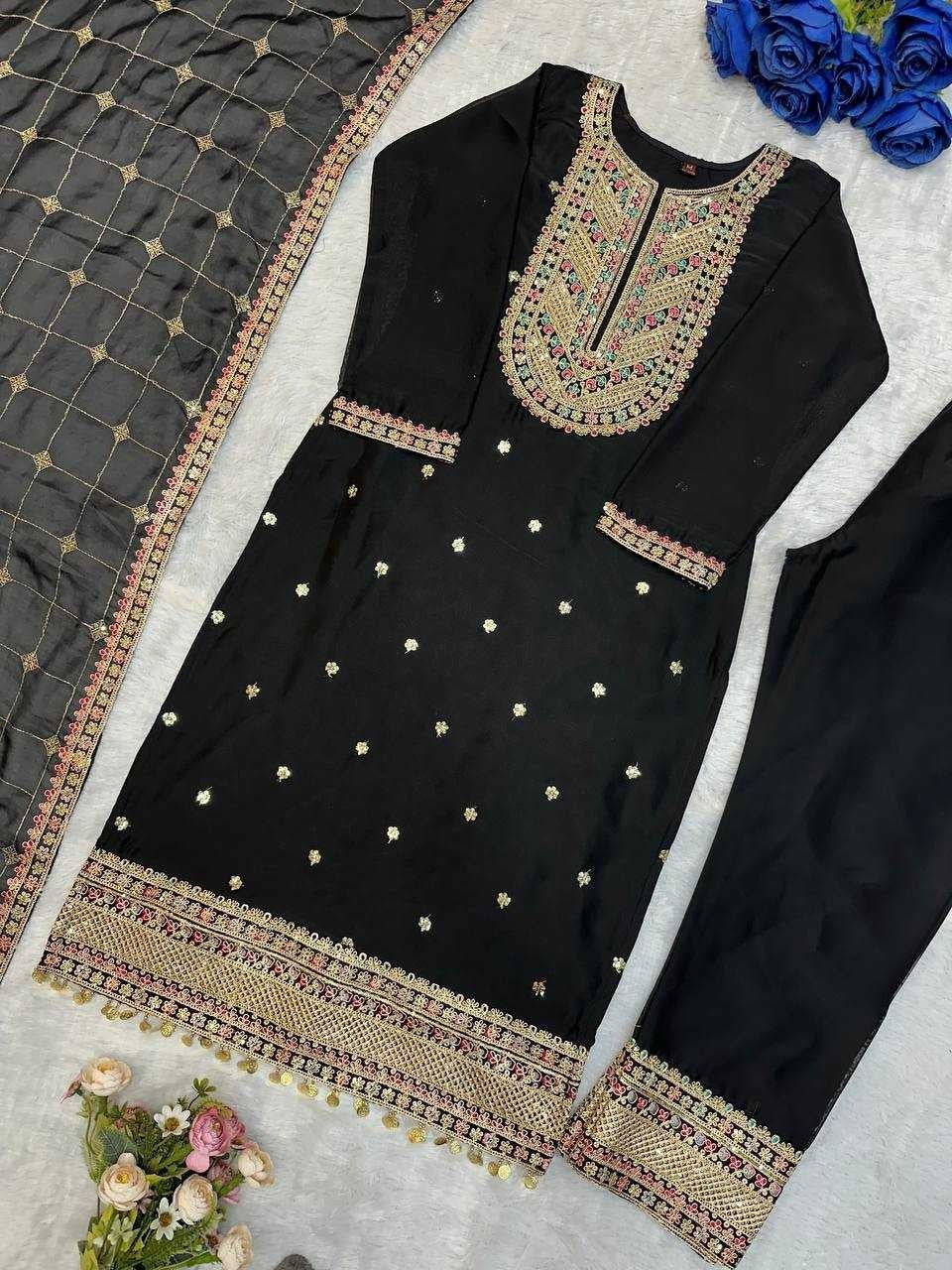 Fancy Black Straight Suit