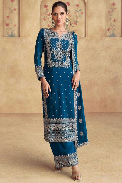 Chinnon Kurti-Teal Blue suit