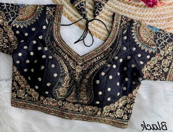 Designer Party Wear Fashion Blouse BLACK YNF90013MRON