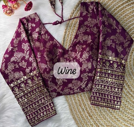 Party Wear Fashion Silk Blouse -Wine YNF90018CGRN