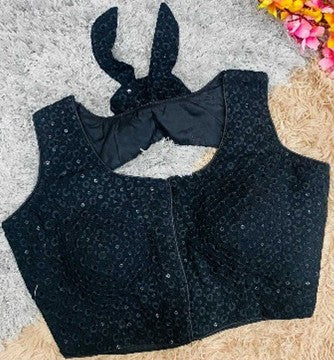 Party Wear Fashion Blouse-Black-YNF90020BLK