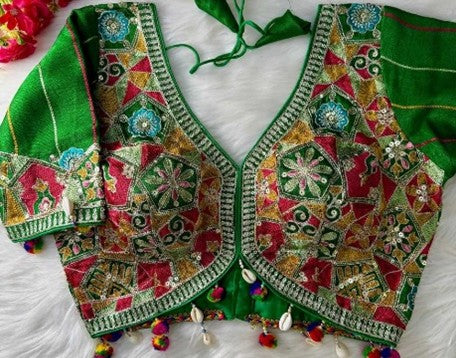 Designer Party Wear Fashion Blouse- Green YNF90024MRON