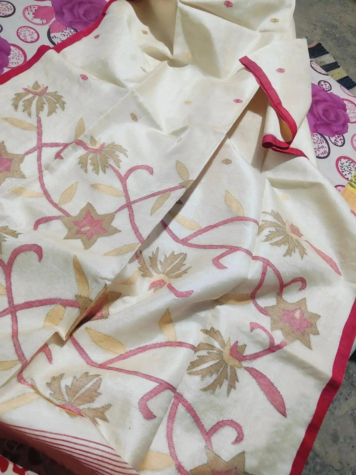 Tussar Jamdani Authentic Tantuja - Deepika's Adornments