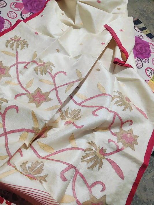 Tussar Jamdani Authentic Tantuja - Deepika's Adornments