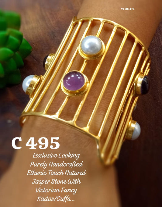 Handcrafted Brass with Natural Stones C495