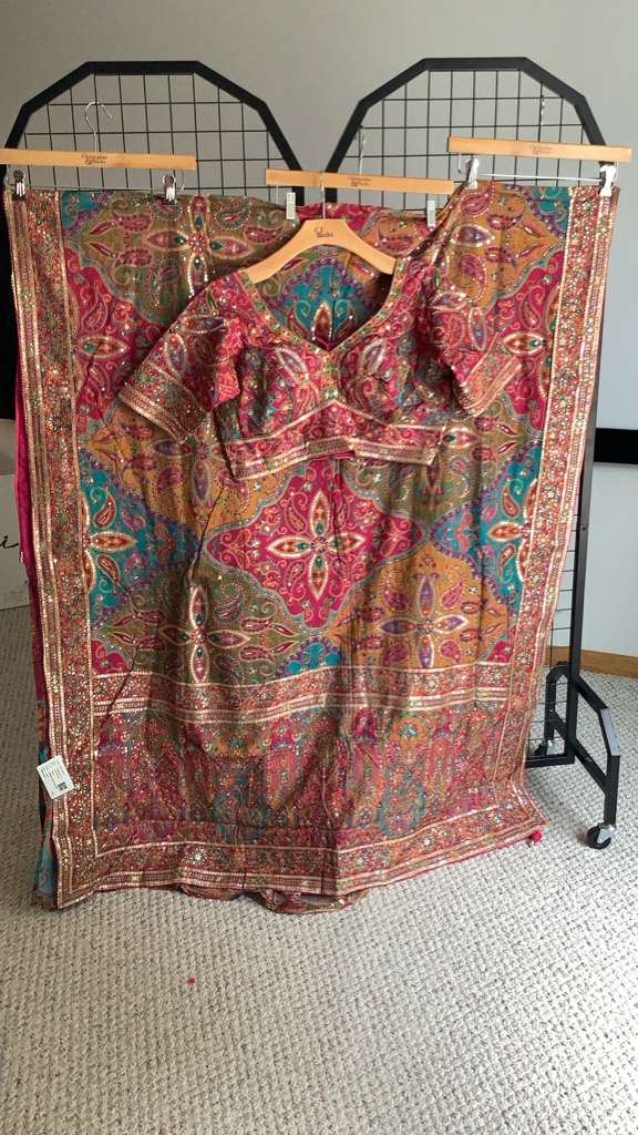 Party wear saree with stitched blouse Deepika's Adornments