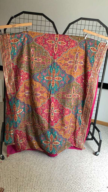 Party wear saree with stitched blouse Deepika's Adornments