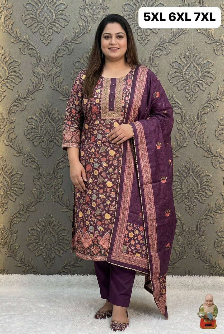 HAND WORK &nbsp;KURTI WITH PRINT WITH &nbsp;HAND WORK DUPATTA PENTS SET 