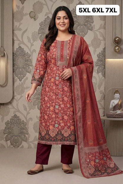 HAND WORK &nbsp;KURTI WITH PRINT WITH &nbsp;HAND WORK DUPATTA PENTS SET 