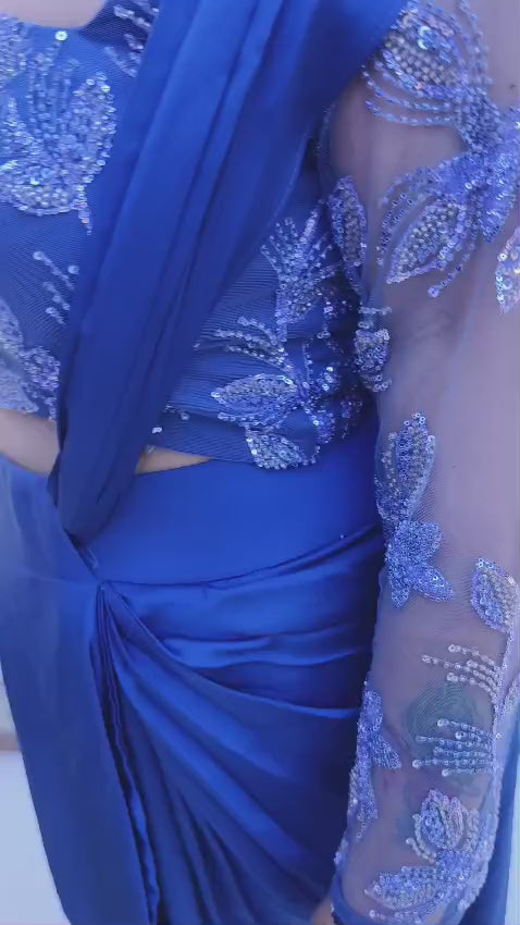 dhoti saree video showing close up of product 