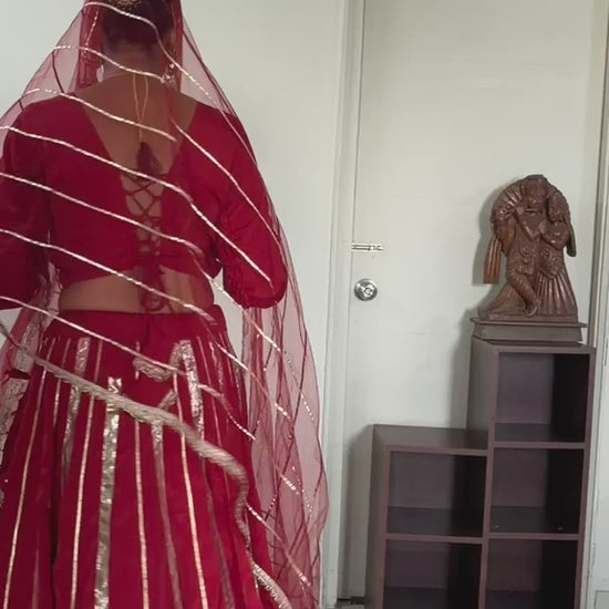 video of model from the back showing blouse design