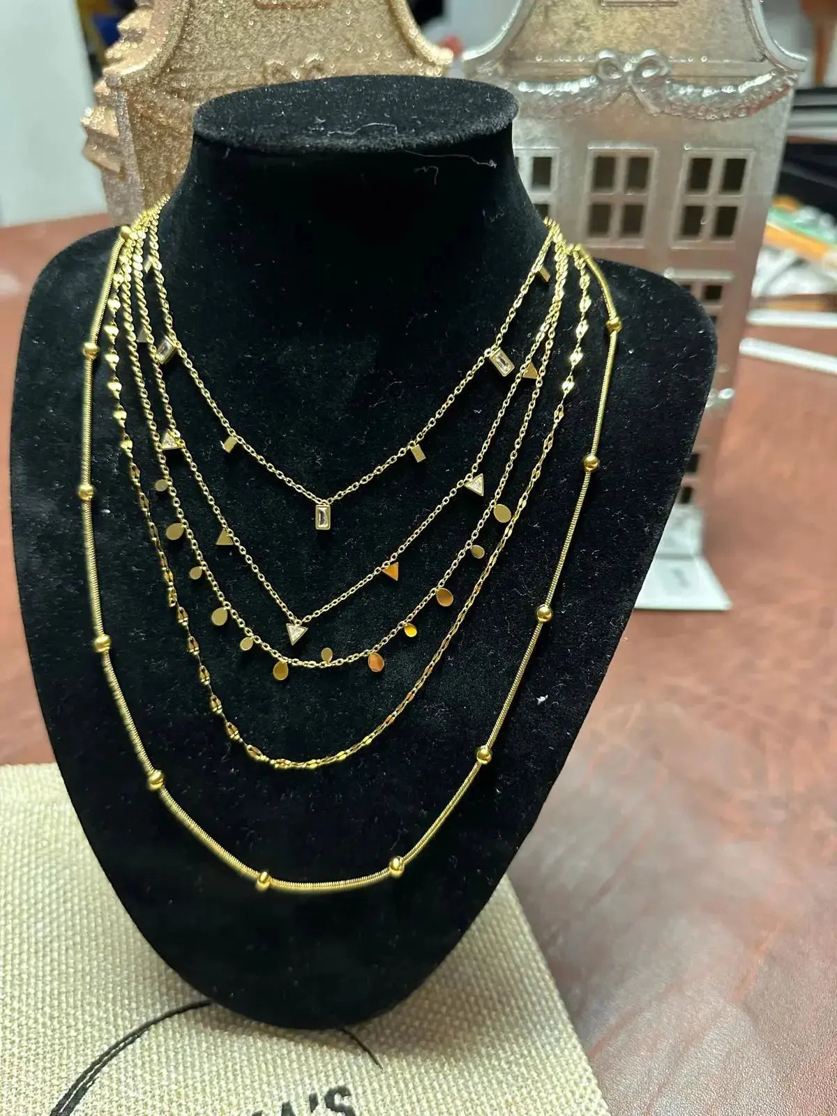 Dainty Non-Tarnish Necklace Triangle - Deepika's Adornments